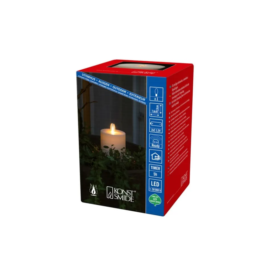 LED-lys IP44 cremehvid glat Højde 13 cm