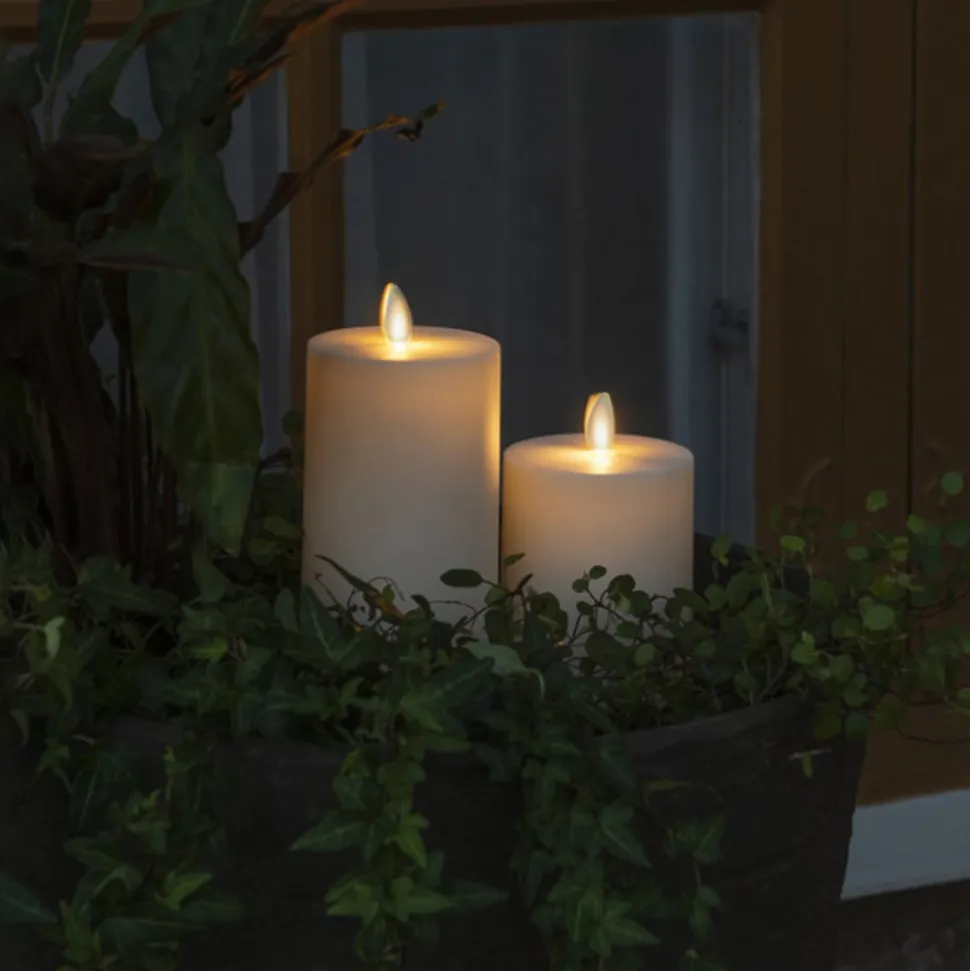 LED-lys IP44 cremehvid glat Højde 18 cm