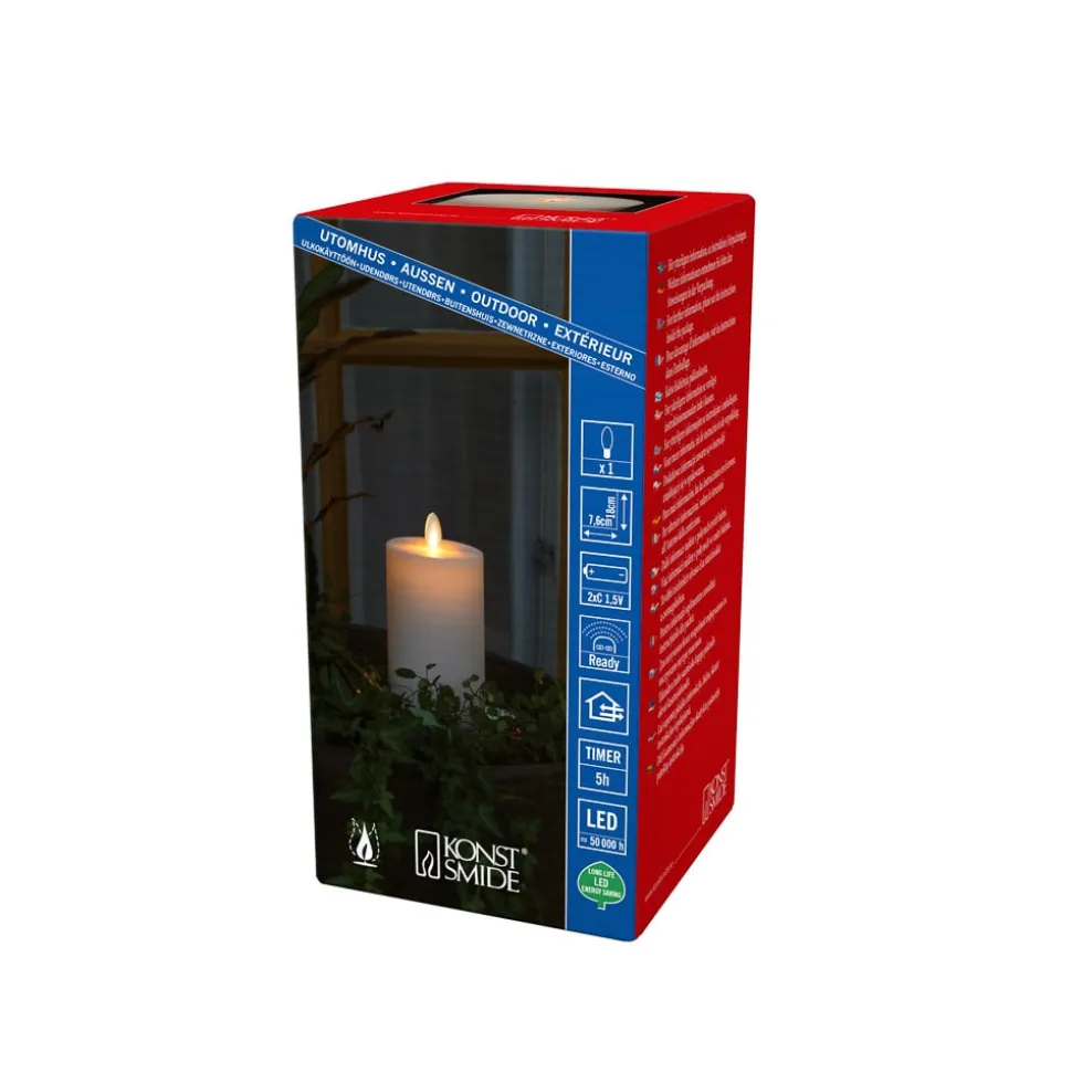 LED-lys IP44 cremehvid glat Højde 18 cm