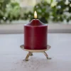 LED-lysflamme, højde 12 cm, rød ægte voks, batteridrevet