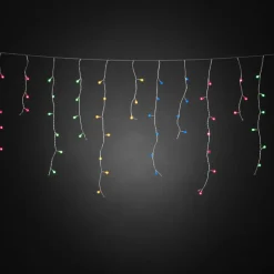 LED-lysforhæng isregn, kulørte kugler, 200-flg.