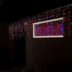 LED-lysforhæng isregn, kulørte kugler, 200-flg.