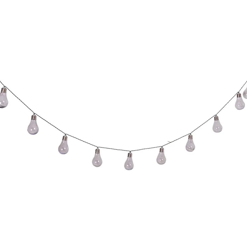 LED-lyskæde m. solcelle, glødepære, 10 lyskilder