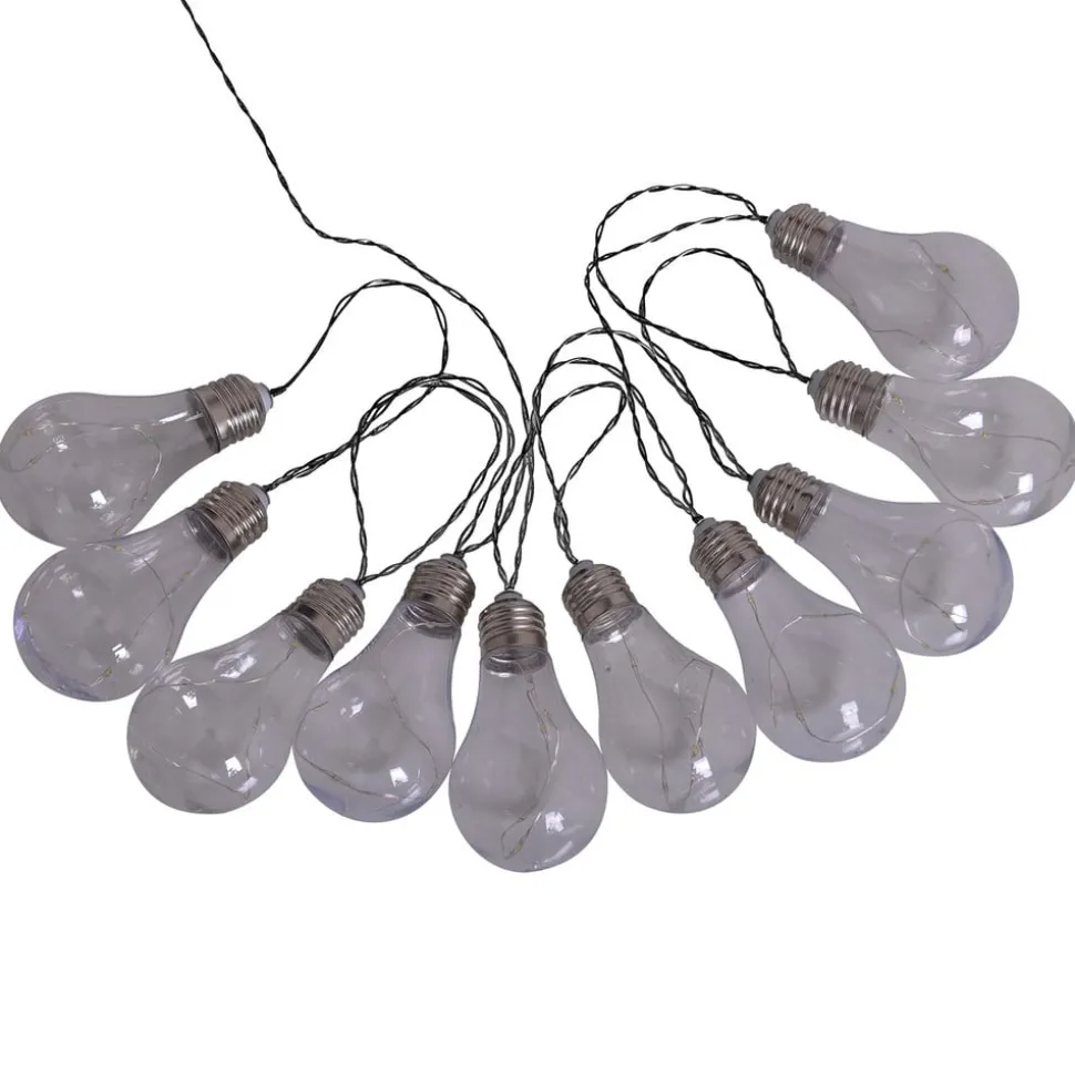 LED-lyskæde m. solcelle, glødepære, 10 lyskilder