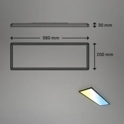 LED-panel Slim sort ultraflad CCT, 59 x 20 cm