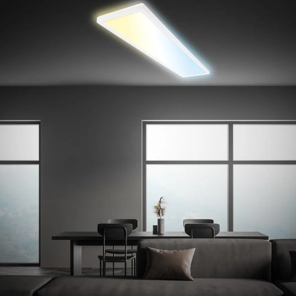 LED-panel Tava CCT, hvid, 98 x 20 cm, baggrundsbelysning, plast