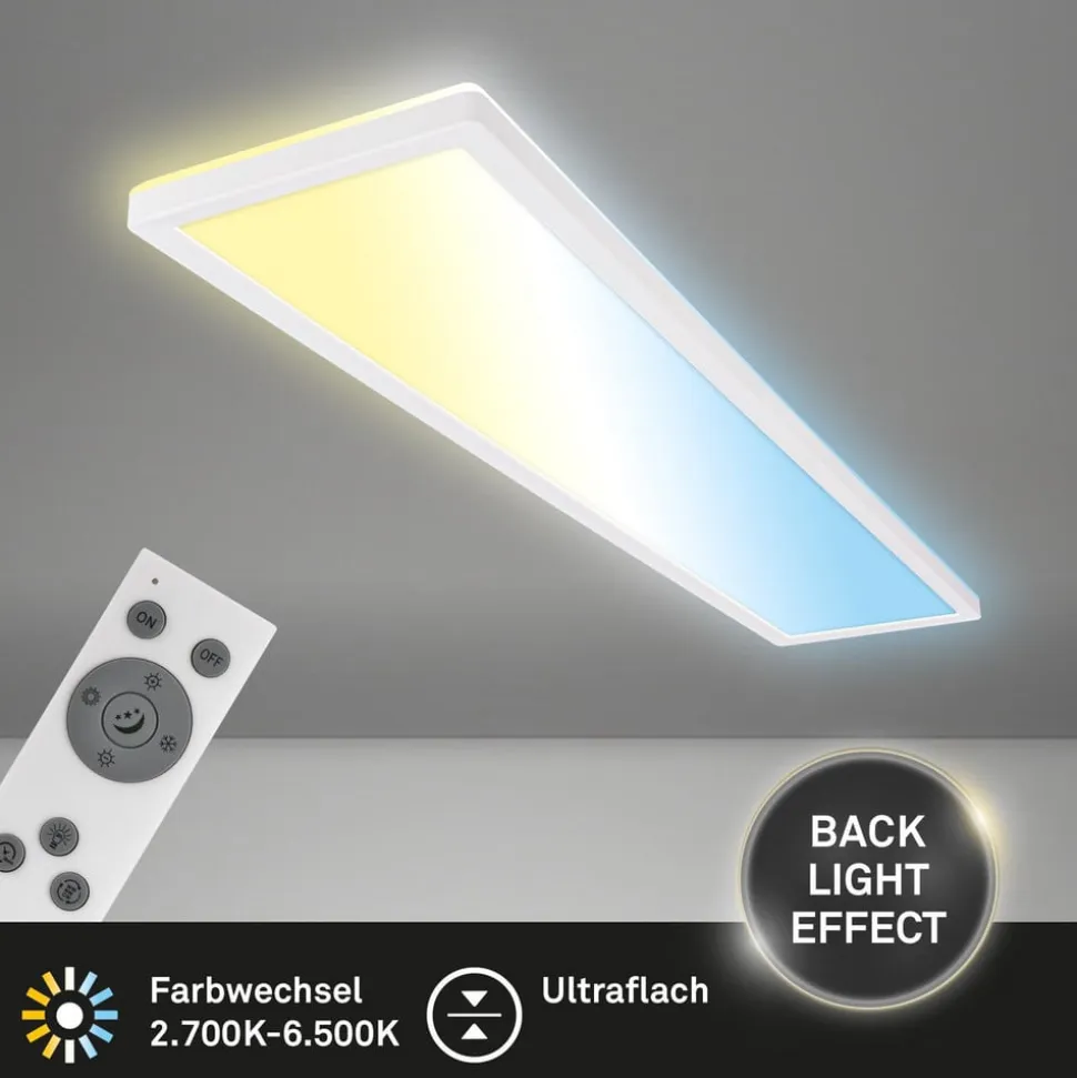 LED-panel Tava CCT, hvid, 98 x 20 cm, baggrundsbelysning, plast