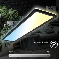 LED-panel Tava CCT, sort, 98 x 20 cm baggrundsbelysning plast