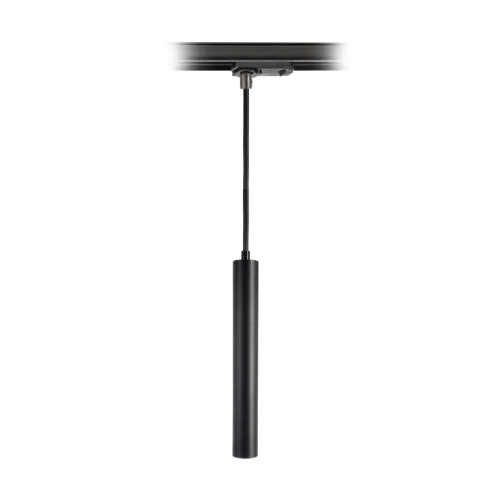 LED-pendel Slim 1-fase skinne, sort, aluminium, 5 W, 2.700 K