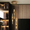 LED-pendel Twist, 3-l. Aluminium, metal, akryl, guldfarvet