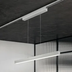LED-pendellampe Paros DUOline, bjælke, nikkel