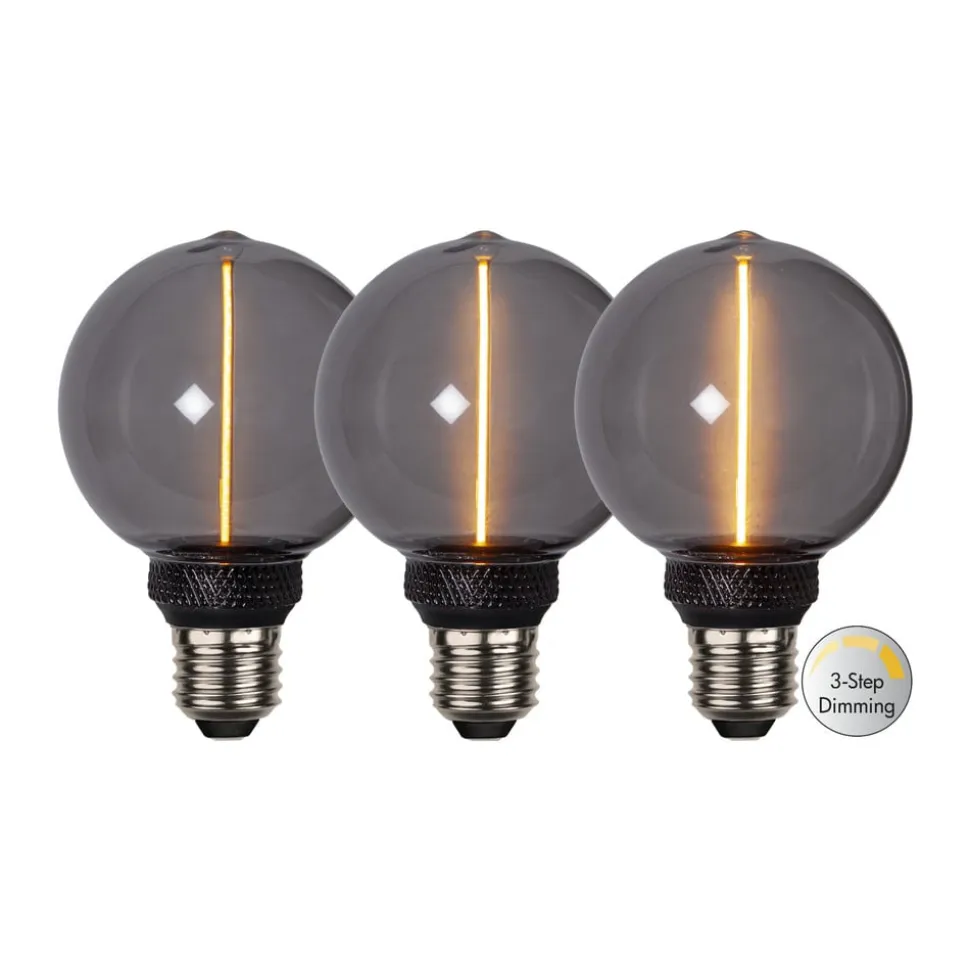 LED-pære DecoLED One G80 E27 2W sort 1800K 3-trins