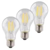 LED-pære E27 4 W 2.700 K filament, 3 stk, 470 lm