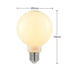 LED-pære E27 4 W 2.700 K G95 globe dæmpes opal, 3