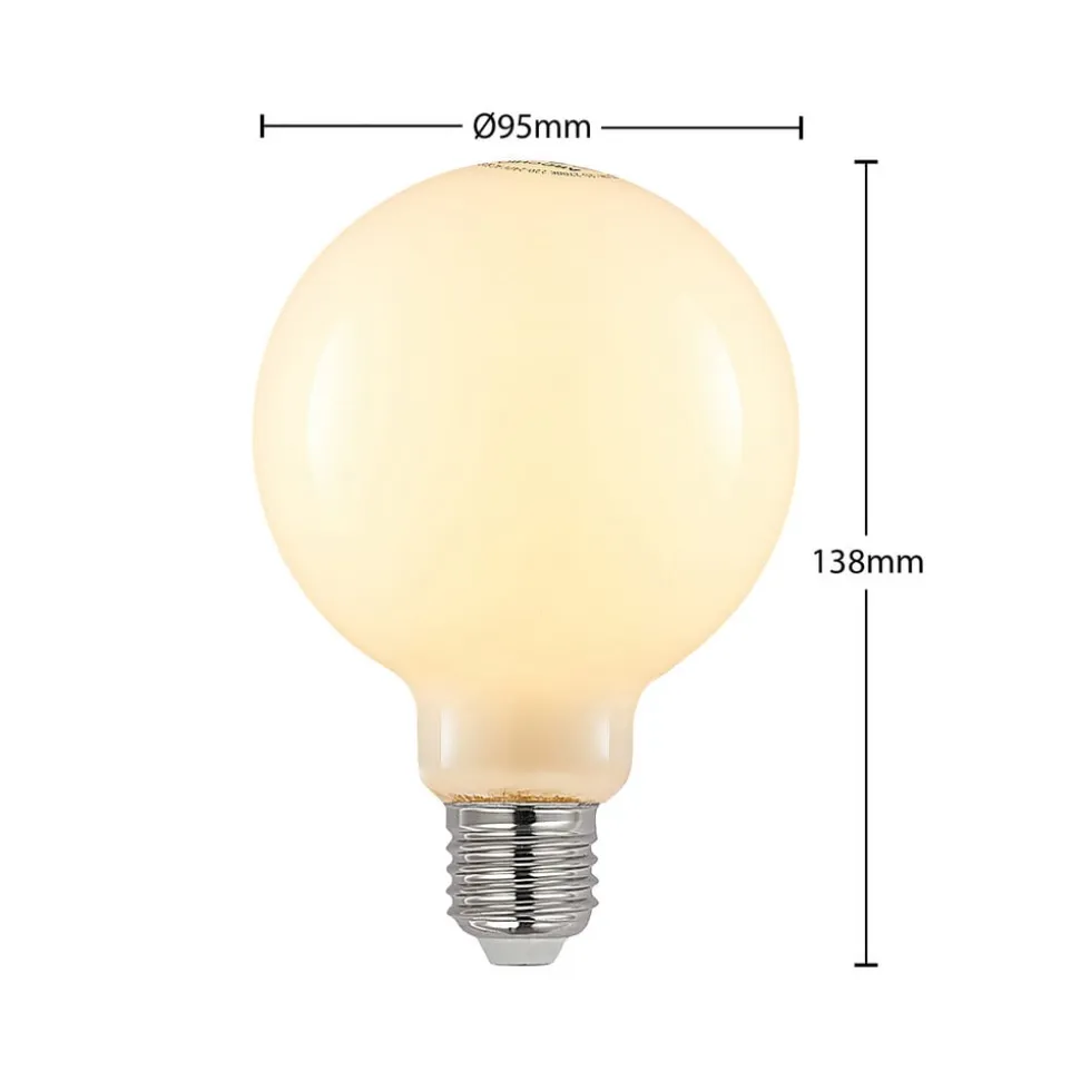 LED-pære E27 4 W 2.700 K G95 globe dæmpes opal, 2