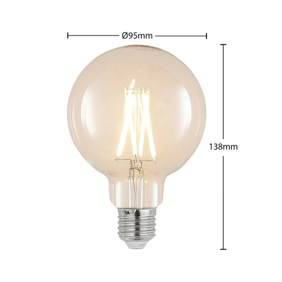 LED-pære E27 8 W 2.700 K G95 globe klar 2 stk