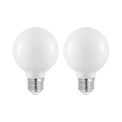 LED-pære E27 4 W G80 2.700 K dæmpes opal 2 stk