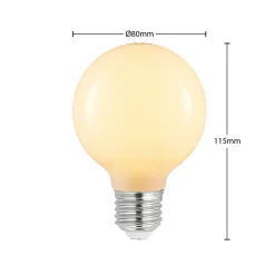 LED-pære E27 4 W G80 2.700 K dæmpes opal 2 stk