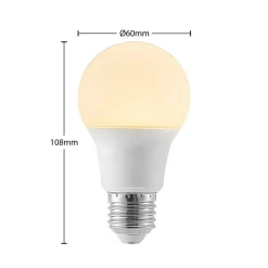 LED-pære E27 A60 8 W 3.000 K opal, sæt med 6 stk