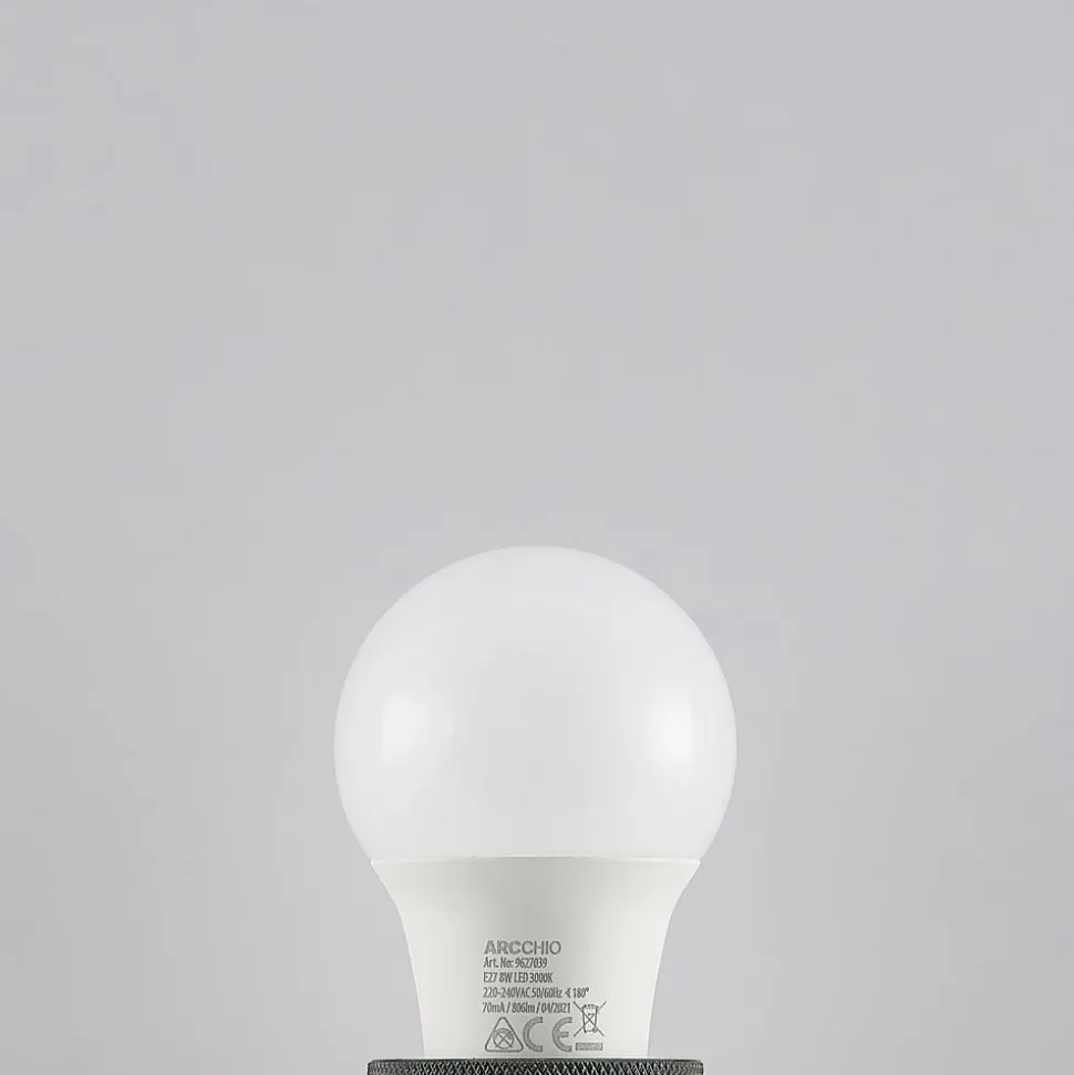 LED-pære E27 A60 8 W 3.000 K opal, sæt med 6 stk