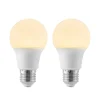 LED-pære E27 A60 8 W 3.000 K opal, sæt med 2 stk