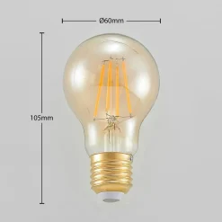 LED-pære E27 A60 6,5W 2.500K ravfarvet 3-trins dæmpbar