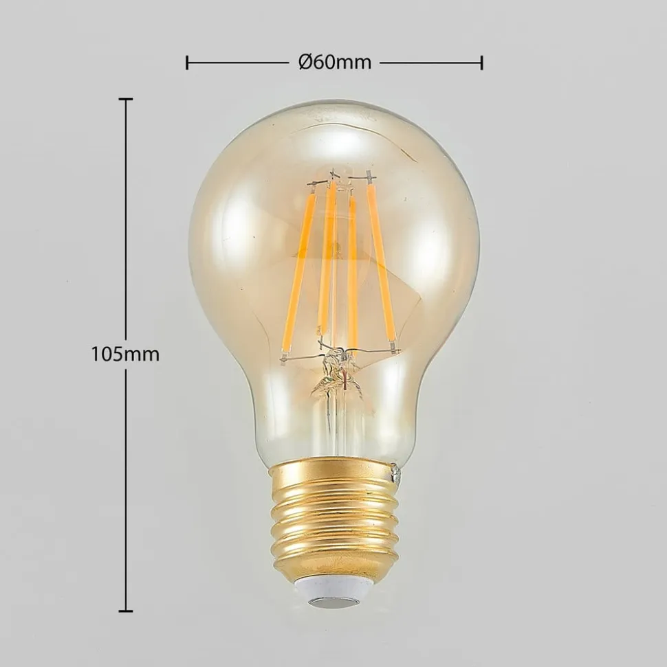 LED-pære E27 A60 6,5W 2.500K ravfarvet 3-trins dæmpbar