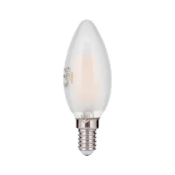 LED-pære E14 C35, mat, 2W, 2.700 K, 180 lm, dæmpbar