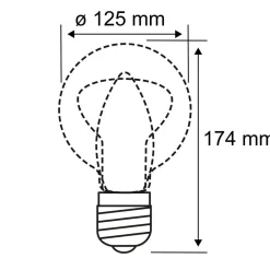 LED-pære E27 G125 827 6,5W Hovedspejl guld