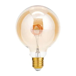 LED-pære E27 G95 4 W ravgul 2.200 K, kan dæmpes