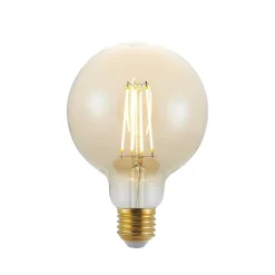 LED-pære E27 G95 6,5W 2.500K ravfarvet 3-trins dæmpbar