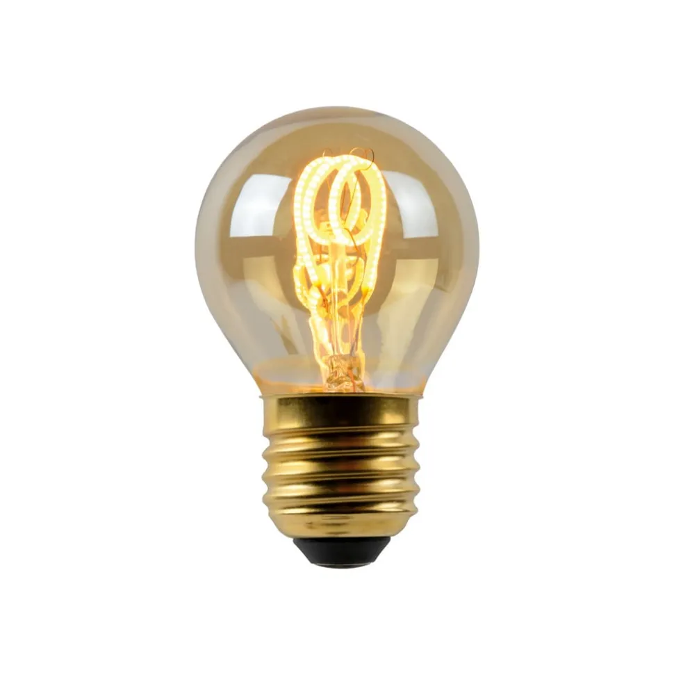 LED-pære E27 G45 3W ravfarvet 2.200K dæmpbar