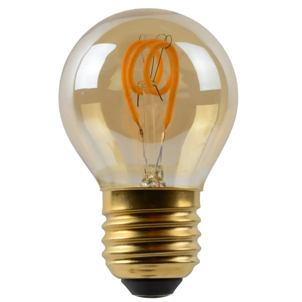 LED-pære E27 G45 3W ravfarvet 2.200K dæmpbar