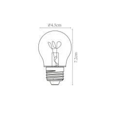 LED-pære E27 G45 3W ravfarvet 2.200K dæmpbar