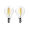LED-pære E14 P45, 4W, klar, 2.700K, dæmpbar, sæt med 2 stk