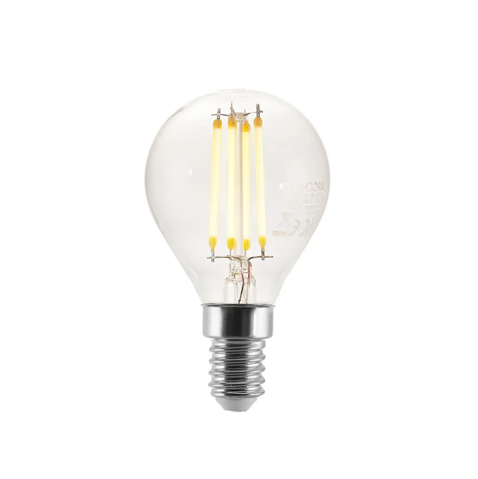 LED-pære E14 P45, 4W, klar, 2.700K, dæmpbar, sæt med 2 stk
