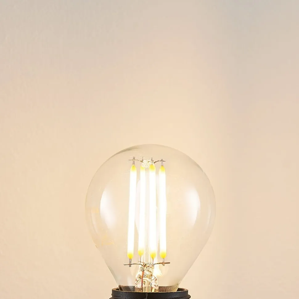 LED-pære E14 P45, 4W, klar, 2.700K, dæmpbar, sæt med 2 stk