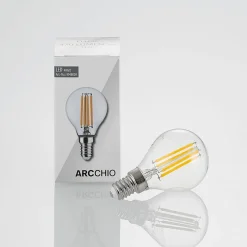 LED-pære E14 P45, 4W, klar, 2.700K, dæmpbar, sæt med 2 stk