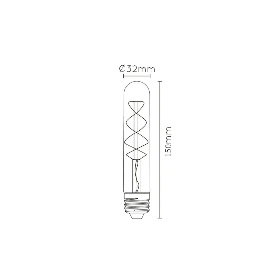 LED-pære E27 rør T30 5W 2,200K, dæmpbar 15cm
