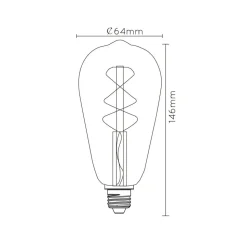 LED-pære E27 ST64 4W 2.200K rav med sensor