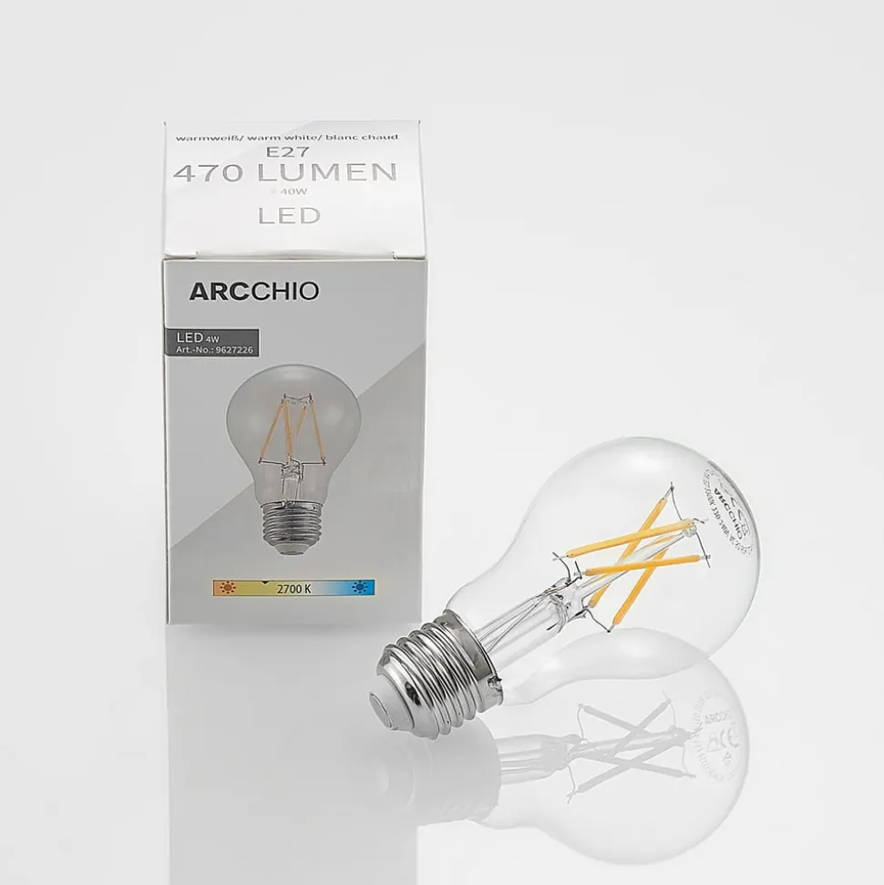 LED-pære E27 4W 2.700 K filament dæmpes klar 3 stk
