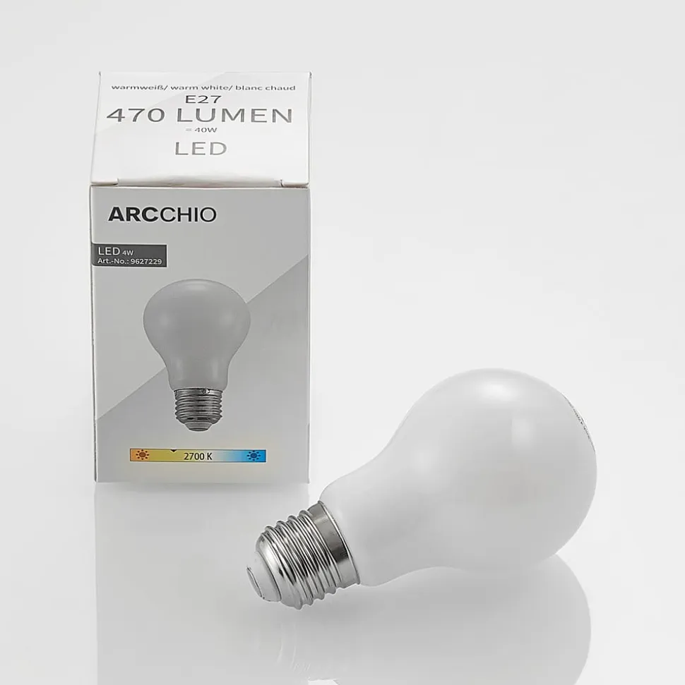 LED-pære E27 4W 2.700 K, kan dæmpes, opal 3 stk
