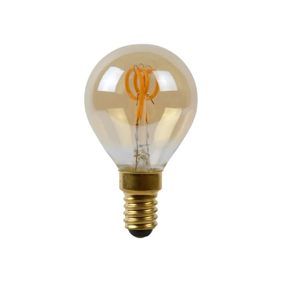 LED-pære E14 3W dråbe rav 2.200K dæmpbar