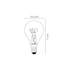 LED-pære E14 3W dråbe rav 2.200K dæmpbar