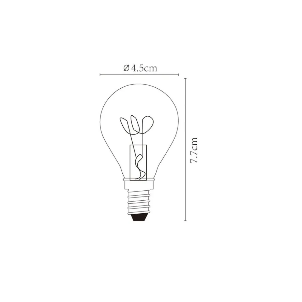 LED-pære E14 3W dråbe rav 2.200K dæmpbar