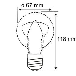 LED-pære E27 11,5W filamentpære 2.700 K, klar