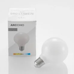 LED-pære E27 8W G80 2.700K dæmpbar, opal, sæt med 3 stk