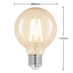 LED-pære E27 8W G80 2.700K glødetråd dæmpbar klar