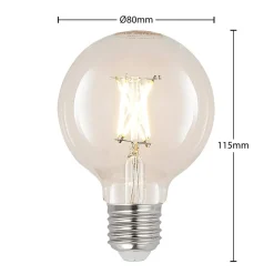 LED-pære E27 4W G80 2.700K glødetråd dæmpbar klar