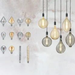 LED-pære E27 4W 2.700K diamantfilament rav